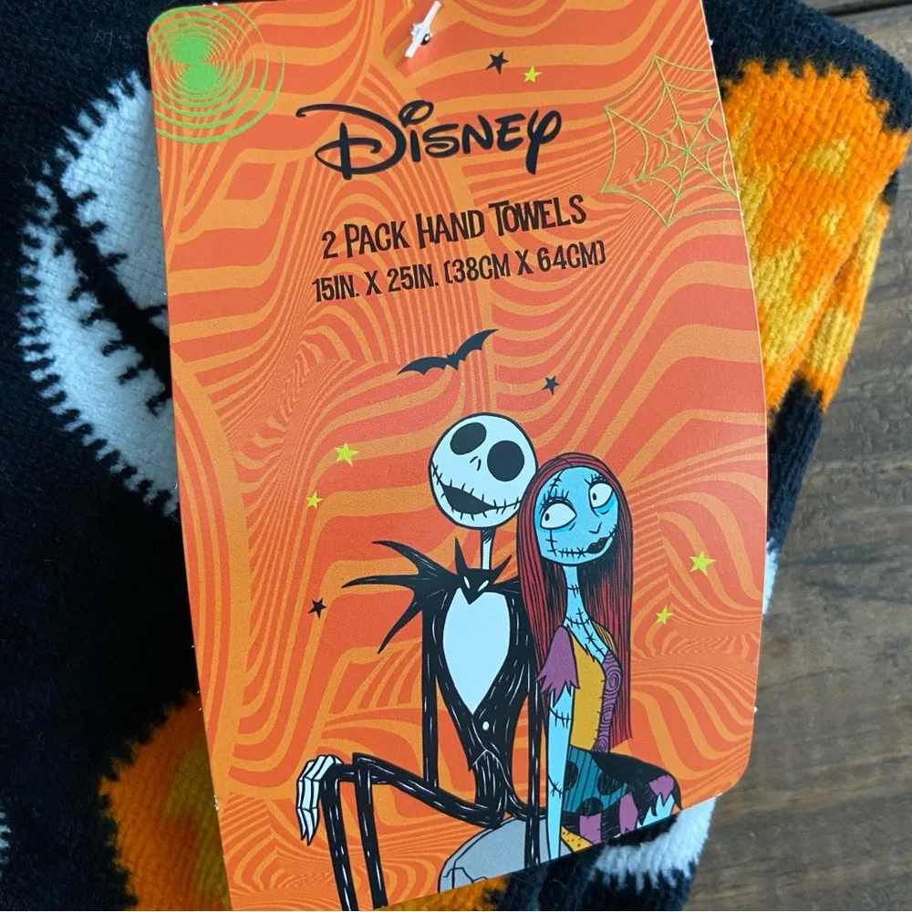 Disney Black and Orange Jack Skellington Hand Towels